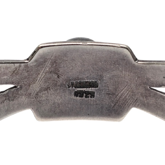 Native American Sterling Silver Turquoise Cut-Out Cuff Bracelet #20839 - Picture 8 of 10